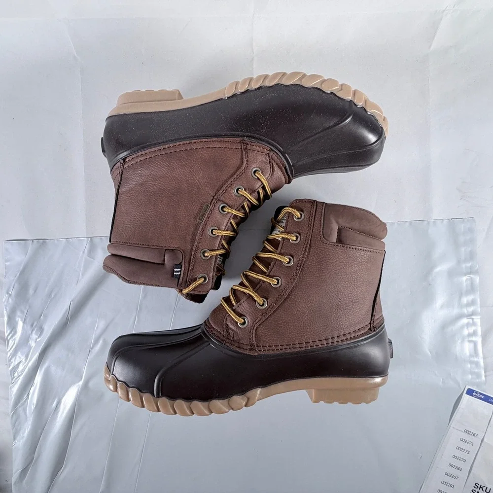 Nautica Channing Men's Size 12‎ Matte Duck Boots Waterproof Brown Black New